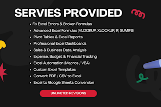 perform excel data visualization ,processing, and analytics