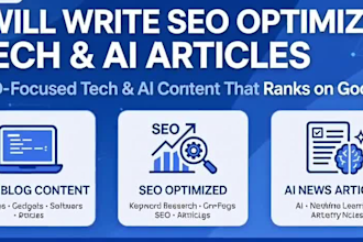 write SEO optimized tech blog and ai news articles for blogger