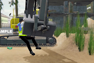 create 3d industrial safety animation, oil and gas, offshore animation