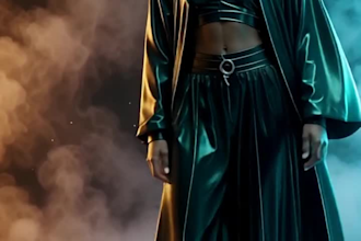 create a cinematic arcane magic character with green energy