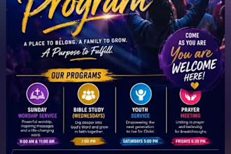 design professional church flyer, poster and event banner