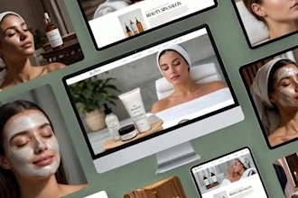 design beauty website spa hairsalon website booking setup medspa menu and flyer