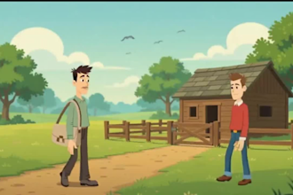 create 2d vector rig aniamtion for kids