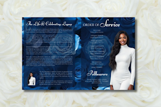 design a professional and elegant funeral program