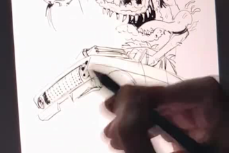 create illustration cartoon car rat fink style