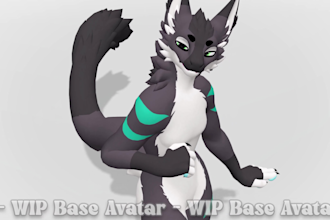 design custom furry vrchat vtuber avatar with facial tracking unity vrm 3d model