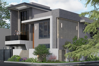 make 3d  models in revit or sketchup and rendering