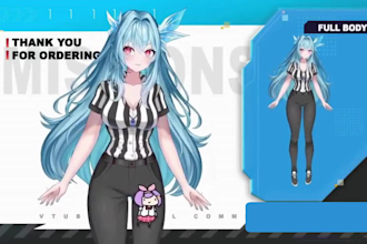 draw and rig 2d vtuber model live2d model and vtuber rigging