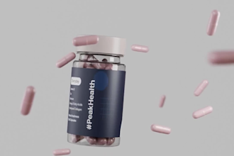 do high quality 3d supplement, 3d bottle design,  supplement animation