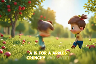 create engaging 3d pixar style animation, nursery rhyme videos for kids learning
