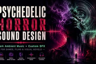 create psychedelic horror sound design and ambient music
