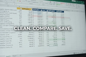clean and compare supplier price lists in excel
