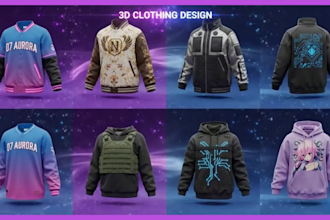 design realistic 3d fashion 3d clothing mockup garment in clo 3d for second life