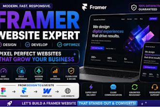 design and develop a responsive framer website figma design figma to framer seo