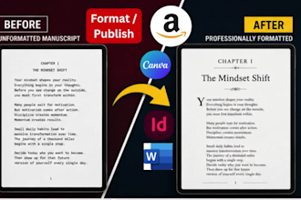 do paperback formatting, and kdp publishing, kindle formatting for ebook
