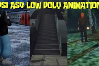 ps1 ps2 n64 psx ps3 ps4 low poly 3d character model game asset 3d animations