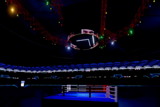 3d stadium,MMA arena, sports arena, boxing ring, led screen, ribbon board design