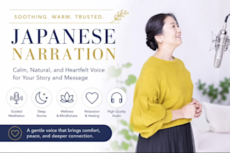 record a calm japanese meditation voice with deep presence