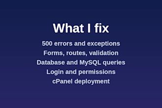 fix your laravel PHP bugs and errors fast