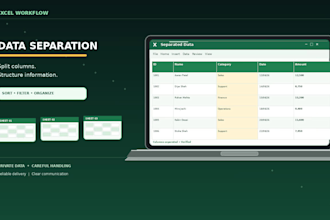 clean, format, split excel data