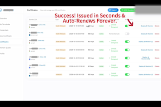setup an automated wildcard SSL with lifetime auto renewal