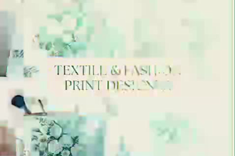 create floral textile print for scarf apparel and home decor