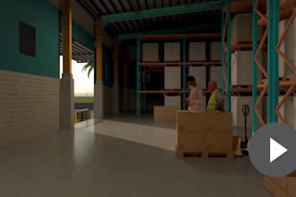 do industrial warehouse 3d animation, architecture facility walkthrough video