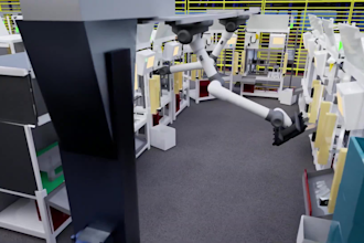 create 3d industrial animation factory automation machinery robotics process