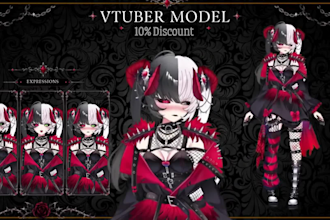 draw and rig 2d vtuber character, live2d model, v tuber rigging for vtube studio