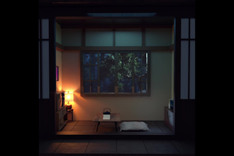 create a cozy japanese interior 3d environment for games