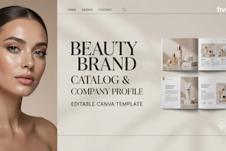 design luxury beauty brand company profile catalog canva template