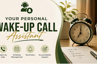 be your personal wake up call assistant, reminder and schedule manager