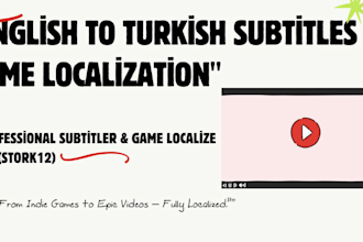 translate english to turkish video subtitles and game
