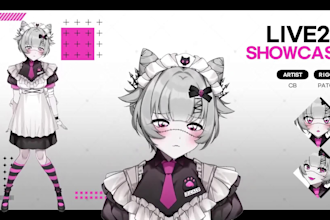 design live2d model, 2d vtuber model, vtuber rigging, live2d vtuber model
