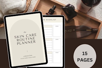 design feminine skincare planner luxury workbook and journal