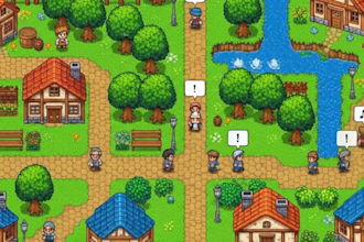 create 2d top down pixel art tileset character asset tile map rpg game map