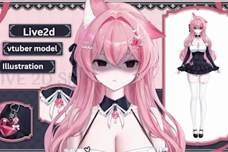 design and rig live2d model,2d vtuber design,live2d rigging,vtuber ,vtube studio