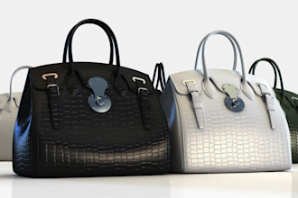 design a leather bag, purse, handbag, wallet, belt with pattern or render