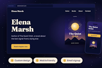 design author website, book author website, ebook website, author landing page