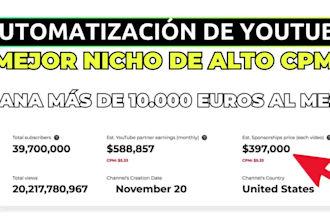 crea el mejor canal de youtube para ninos y sobre finanzas para ganar 10k euro