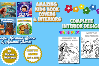 design kids book cover and interior for KDP