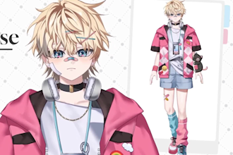 draw and rig live2d vtuber model, 2d vtuber model, anime vtuber model, vtuber