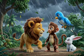 create an engaging animated animal cartoon video for youtube and tiktok