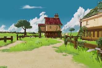 create a stylized 3d game environment in unreal engine or unity