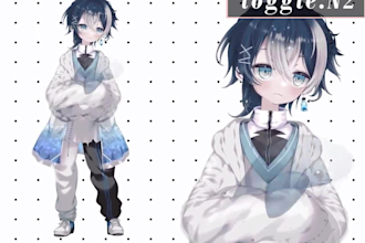 design and rig vtube model anime style for vtube studio live 2d vtuber