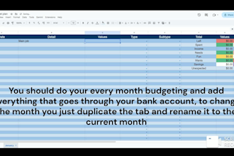 build a custom financial spreadsheet and budget tracker
