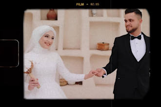edit a professional cinematic wedding film or social media reel