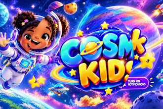 create youtube intro and outro, logo animation and banner for kids channel
