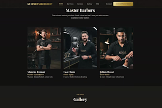 create a premium salon website with booking system