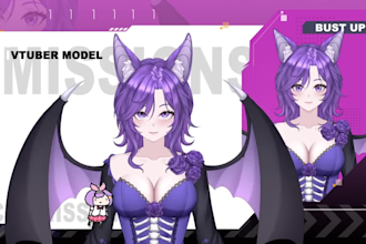 create vtuber model, live2d vtuber model, 2d 3d male vtuber model